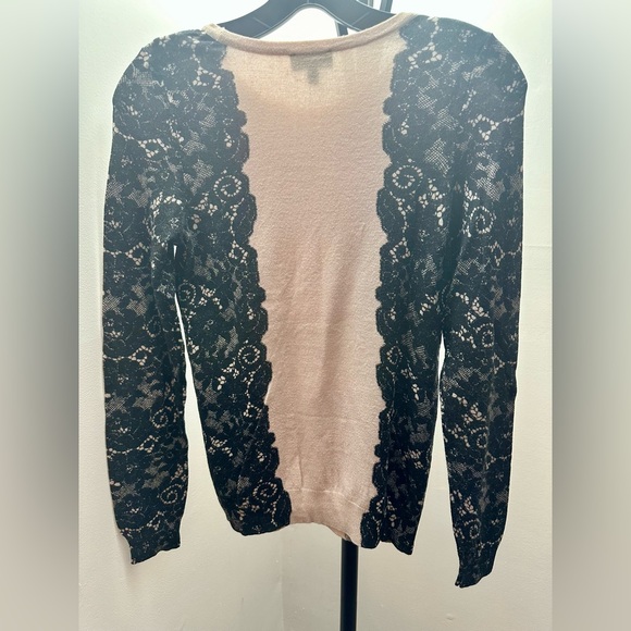The Limited Dusty Pink with Black Lace Print Light Sweater, Size XS - Picture 7 of 7